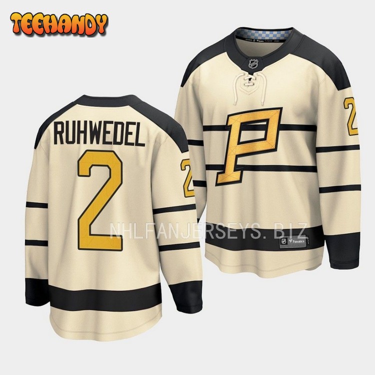 Pittsburgh Penguins Chad Ruhwedel 2023 Winter Classic Cream Jersey