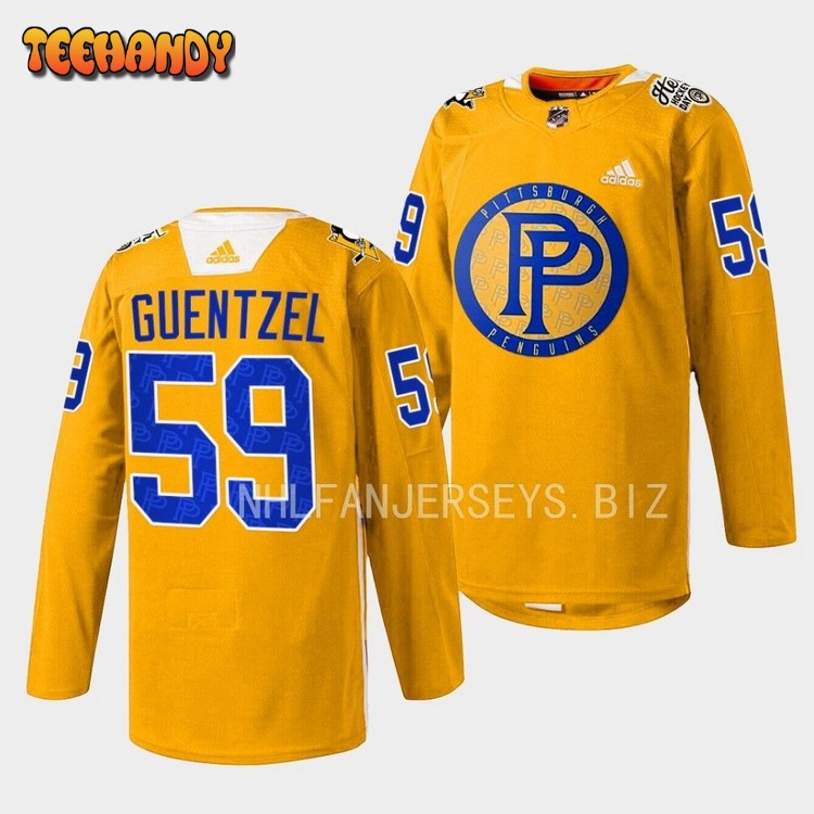 Pittsburgh Penguins Jake Guentzel 2023 Pennies-inspired Yellow Special Jersey