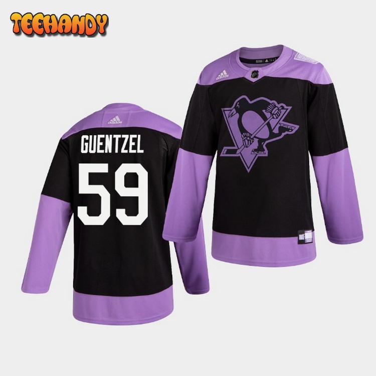 Pittsburgh Penguins Jake Guentzel Practice Hockey Fights Cancer Jersey