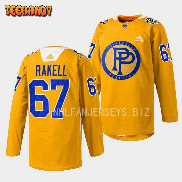 Pittsburgh Penguins Rickard Rakell 2023 Pennies-inspired Yellow Special Jersey