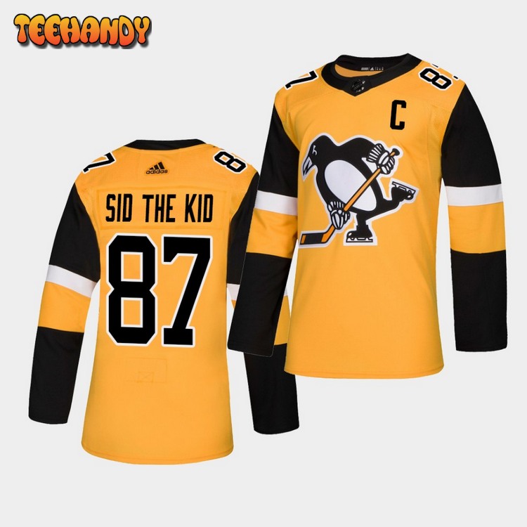 Pittsburgh Penguins Sidney Crosby Nickname Sid the Kid Gold Jersey