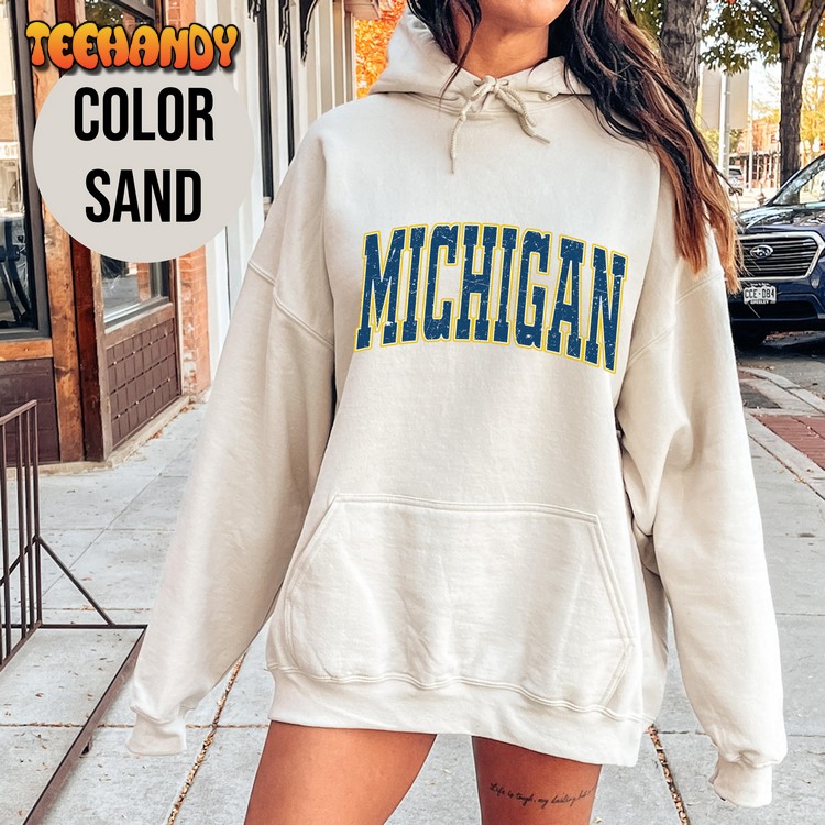 Retro Michigan Hoodie, Retro Michigan College Sweatshirt