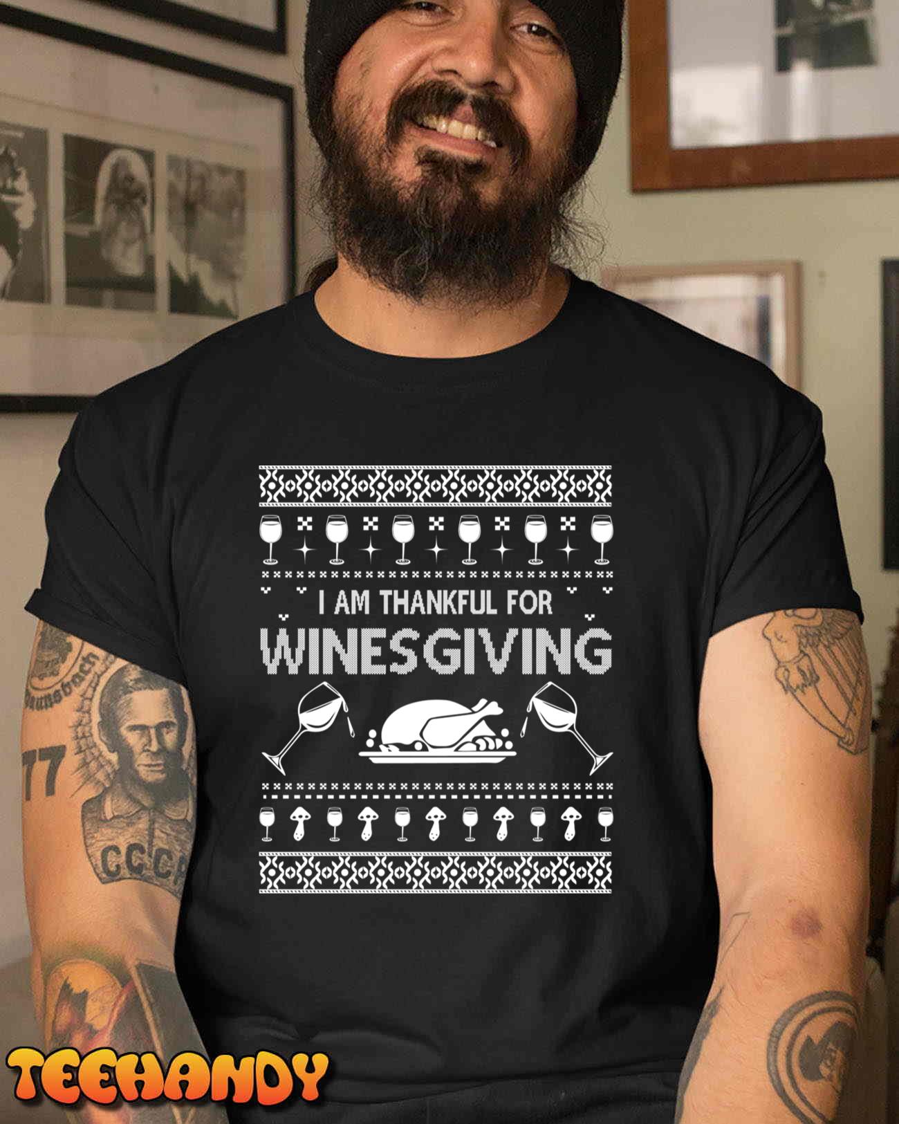 Thanksgiving Winesgiving Ugly Christmas Sweater Shirt