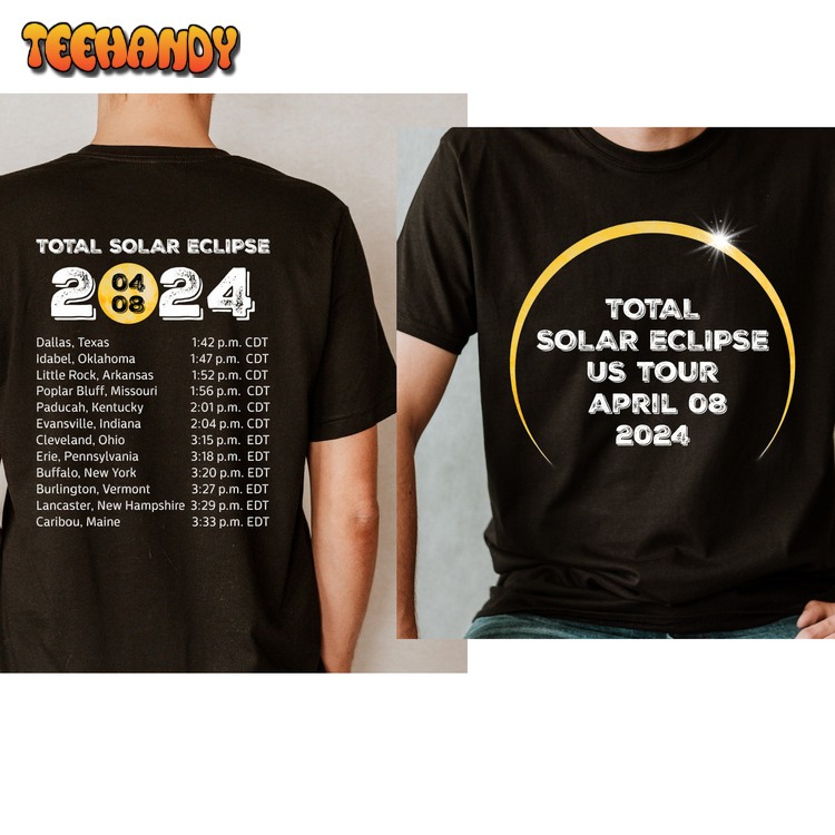 Total Solar Eclipse 2024 T-shirt, Solar Eclipse US Tour 2024 Unisex Sweatshirt