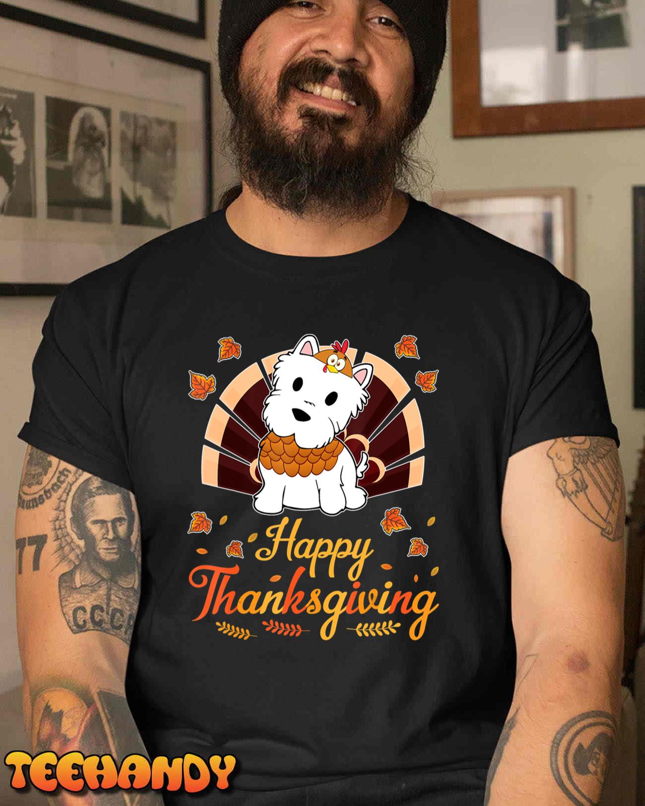 Turkey Westie Dog Happy Halloween Thanksgiving Day Shirt