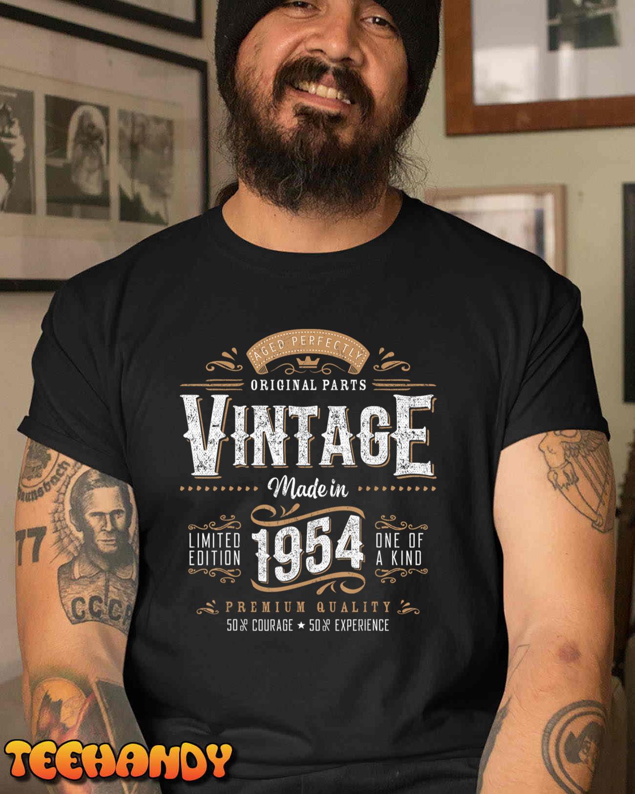 Vintage 1954 70th Birthday Decoration 70 Year Old Gifts Men T-Shirt