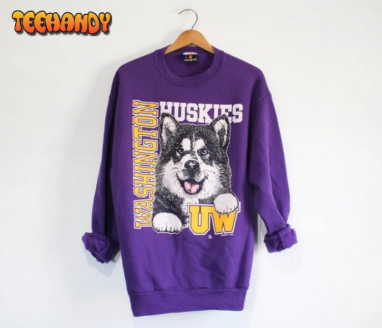 Vintage 90s Washington Huskies Crewneck Sweatshirt, Hoodie