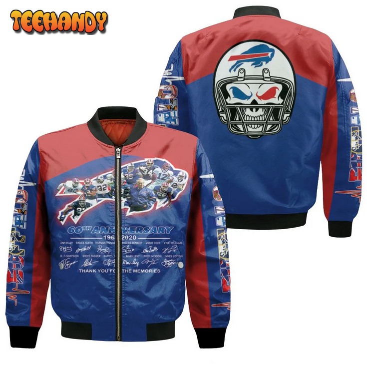Buffalo Bills 2020 Afc East Division Champs 60th Anniversary Legend With Sign Bomber Jacket