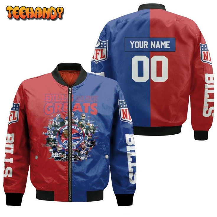 Buffalo Bills All Time Greats Players Of All Time 2020 Nfl Season Personalized Bomber Jacket