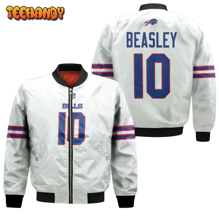 Buffalo Bills Cole Beasley #10 Nfl Great Player American Football Team Game White Bomber Jacket