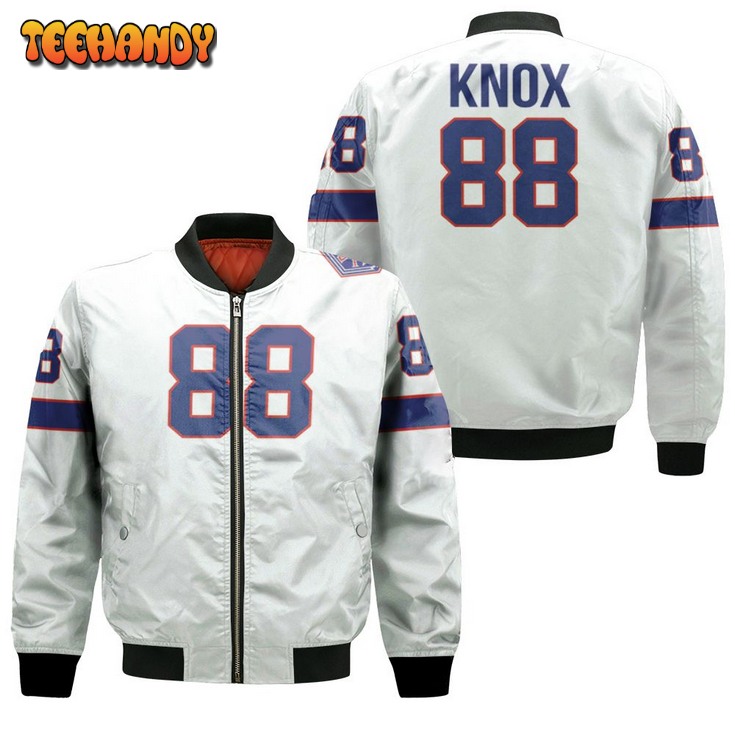 Buffalo Bills Dawson Knox #88 Great Player Nfl American Football Team White Bomber Jacket