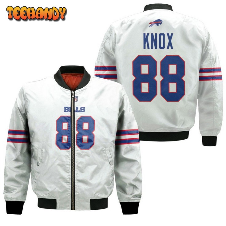 Buffalo Bills Dawson Knox #88 Nfl Great Player American Football Team Game White Bomber Jacket