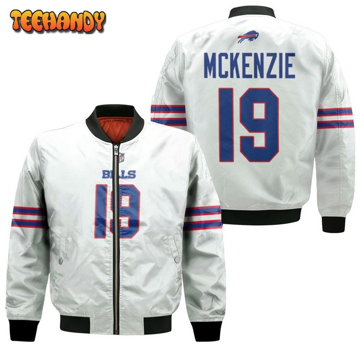 Buffalo Bills Isaiah Mckenzie #19 Nfl Great Player American Football Team Game White Bomber Jacket