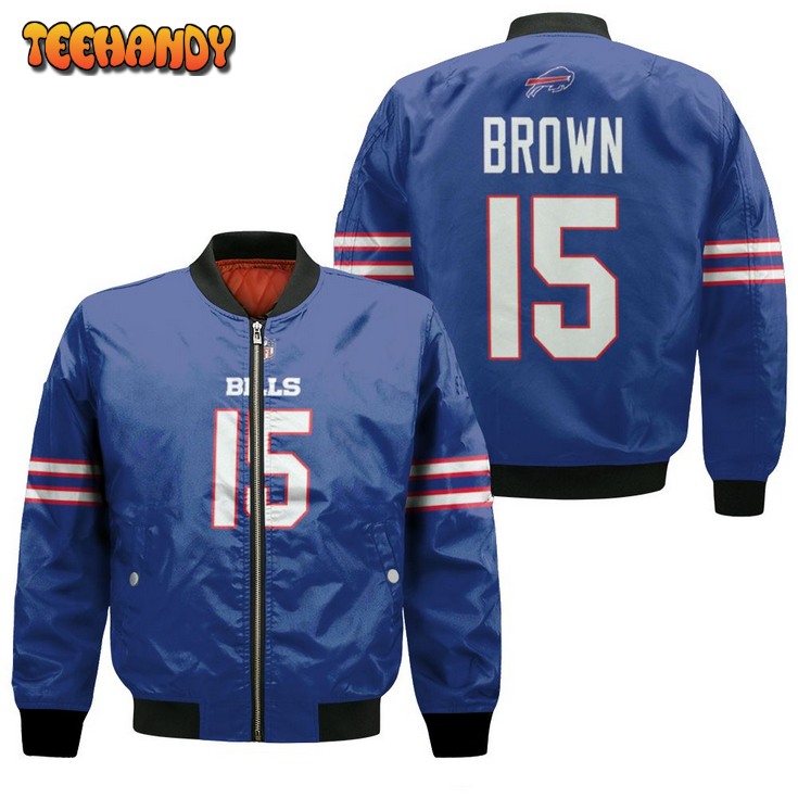 Buffalo Bills John Brown #15 Nfl Legend Player American Football Game Royal Bomber Jacket