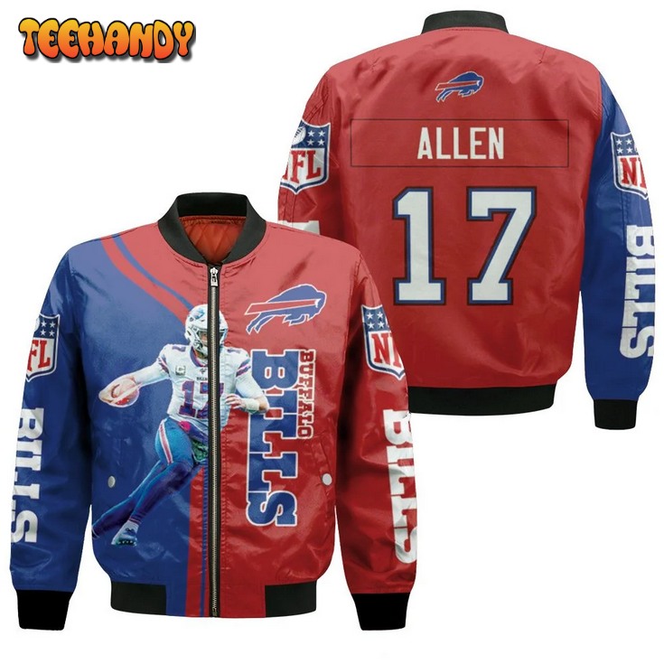 Buffalo Bills Josh Allen 17 Player Buffalo Bills 2020 Nfl Season Bomber Jacket
