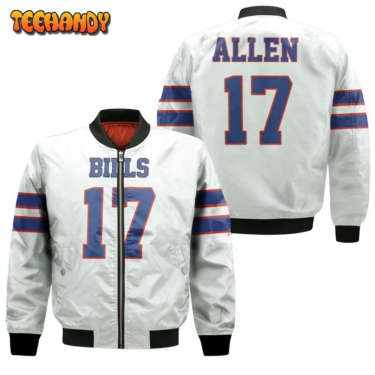 Buffalo Bills Josh Allen Game White Jersey Inspired Style Bomber Jacket