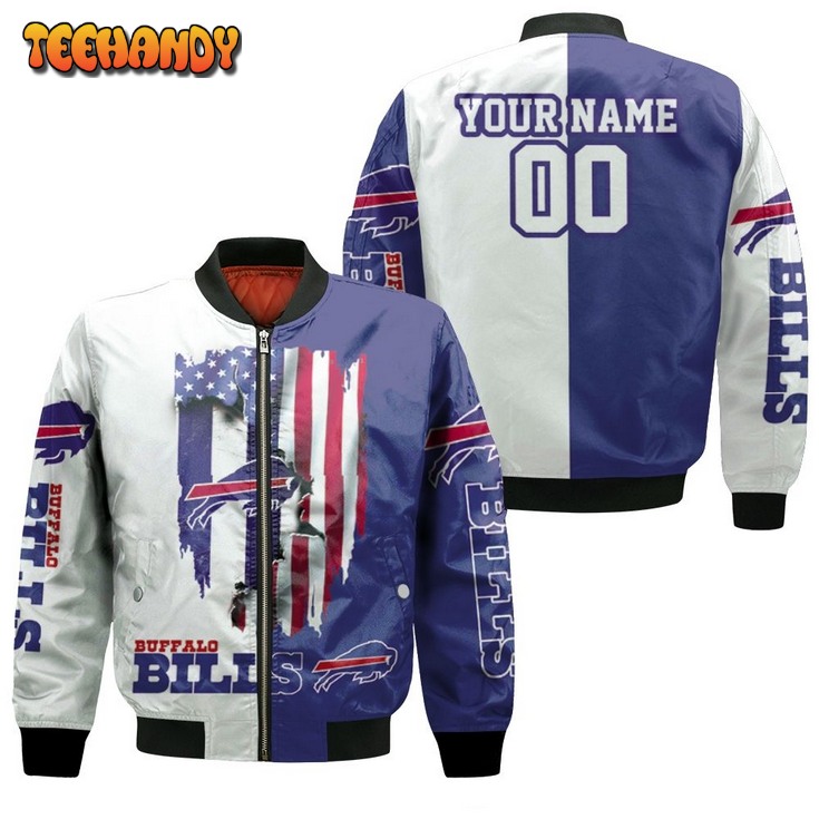 Buffalo Bills Love Under Ripped Flag 2020 Afc East Champions Personalized Bomber Jacket