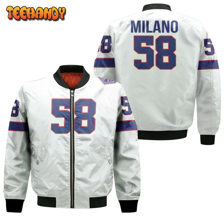 Buffalo Bills Matt Milano #58 Great Player Nfl American Football Team White Bomber Jacket