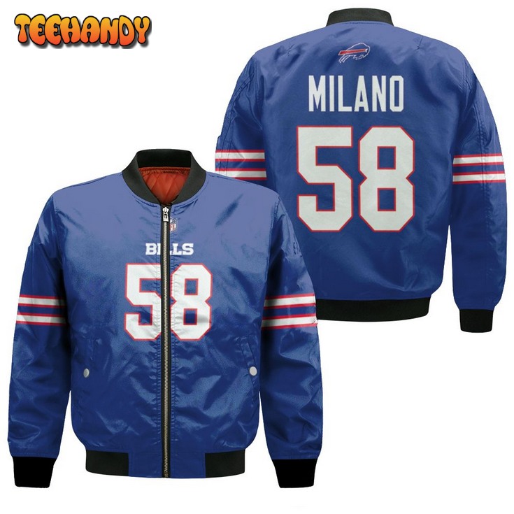 Buffalo Bills Matt Milano #58 Nfl Legend Player American Football Game Royal Bomber Jacket