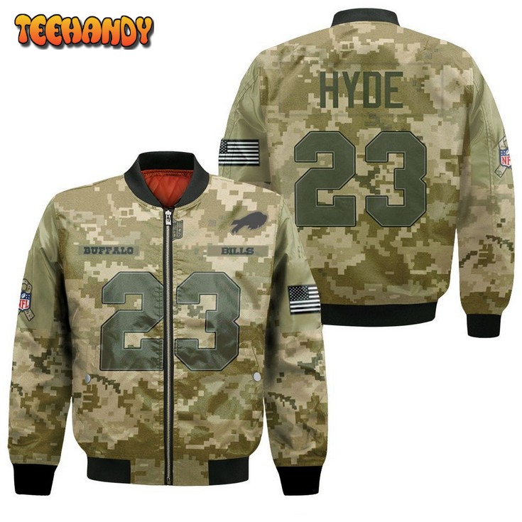 Buffalo Bills Micah Hyde #23 Great Player Nfl American Football Team Logo Camouflage Bomber Jacket