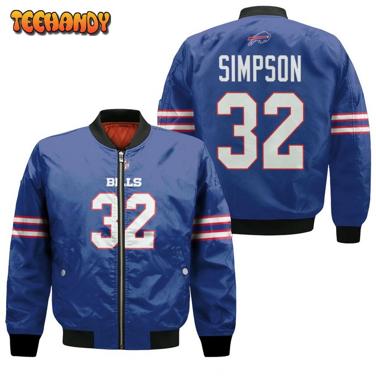 Buffalo Bills O J Simpson #32 Nfl Legend Player American Football Game Royal Bomber Jacket