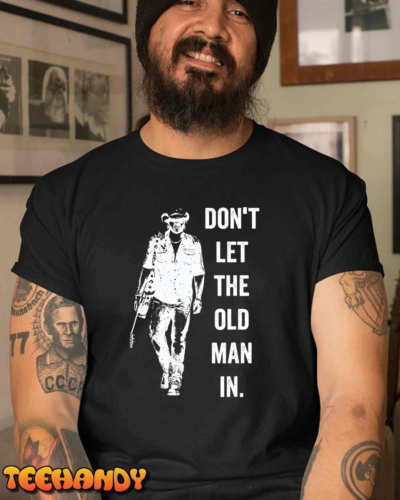 Don’t Let The Old Man In Vintage Walking With A Guitar T-Shirt