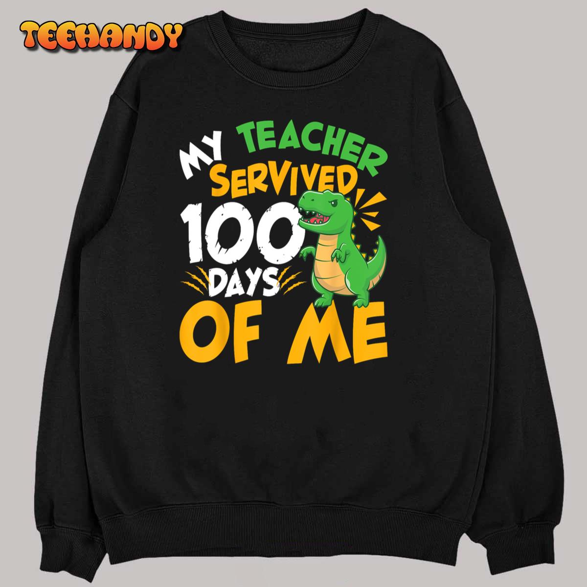 Funny 100 Days Of School Dinosaur 100th Day Of School Boys T-Shirt