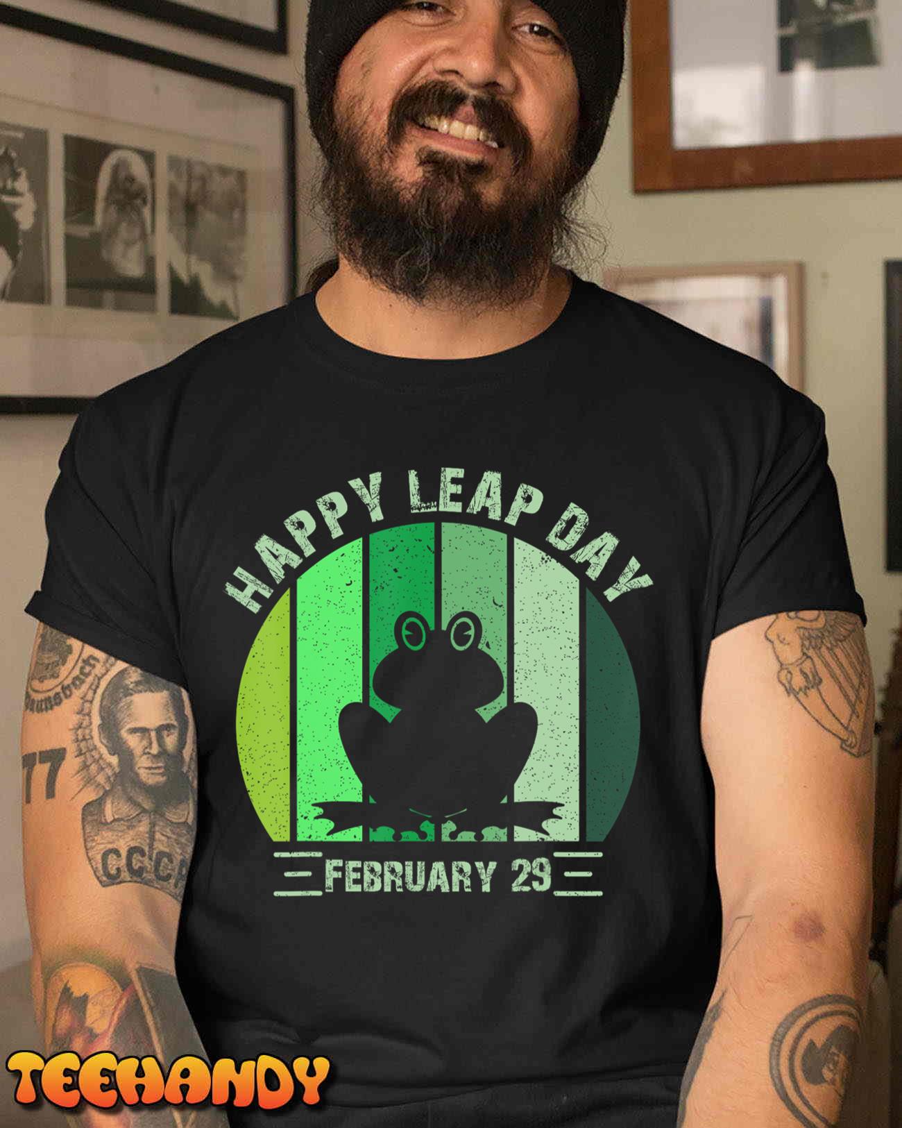 Happy Leap Day February 29 Leap Year Hoppy Frog Vintage T-Shirt