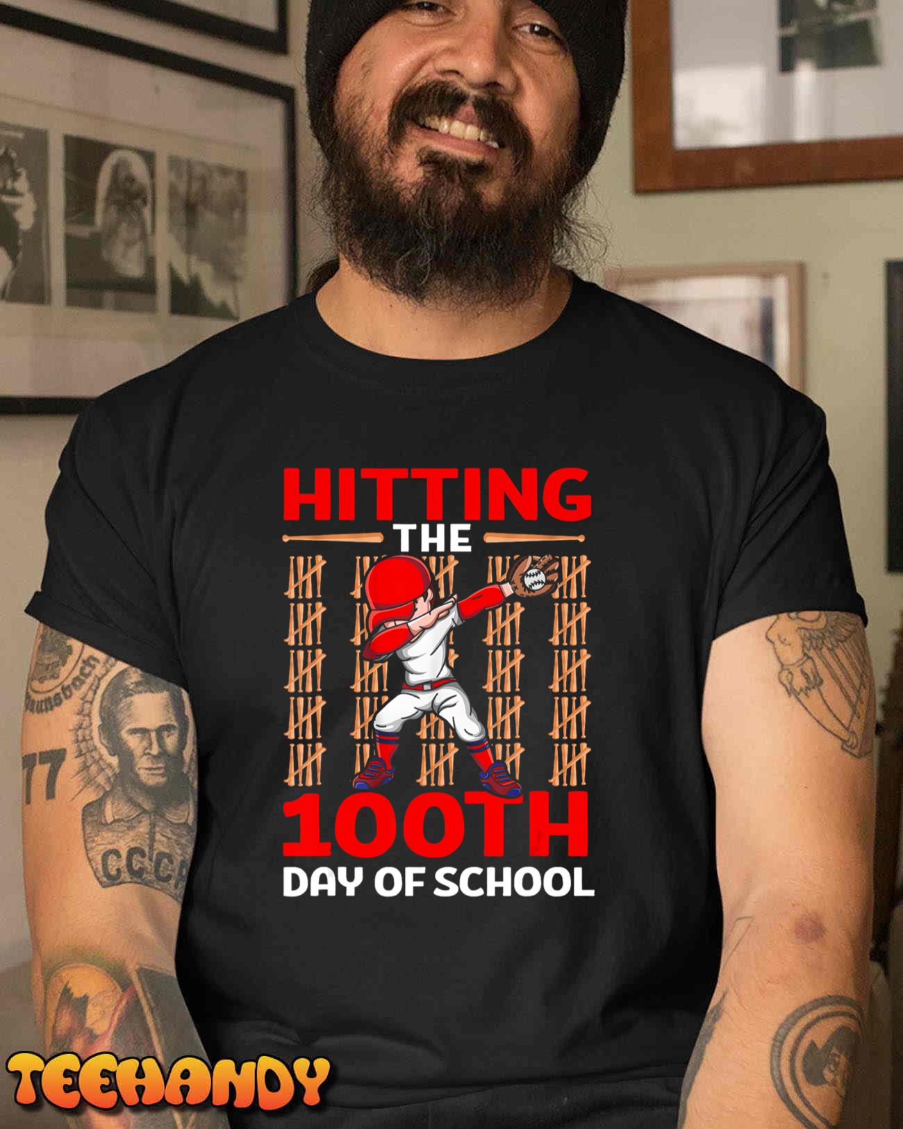 Hitting The 100th Day Of School Baseball 100 Days Of School Unisex T-Shirt