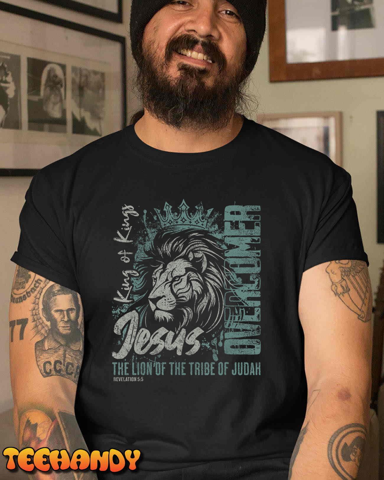 Jesus Is King Lion of Judah Bible Faith Graphic Christian T-Shirt