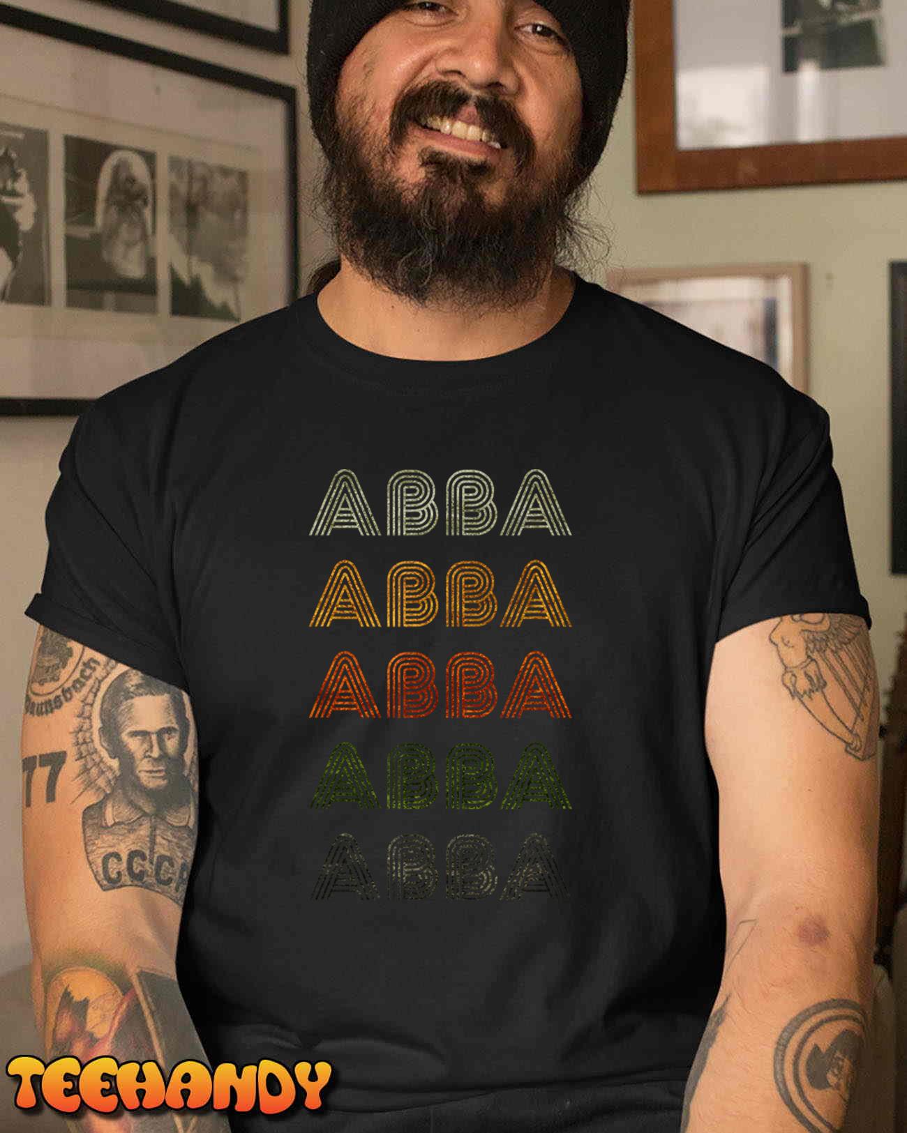 Love Heart Abba Tee Grunge Vintage Style Black Abba T-Shirt