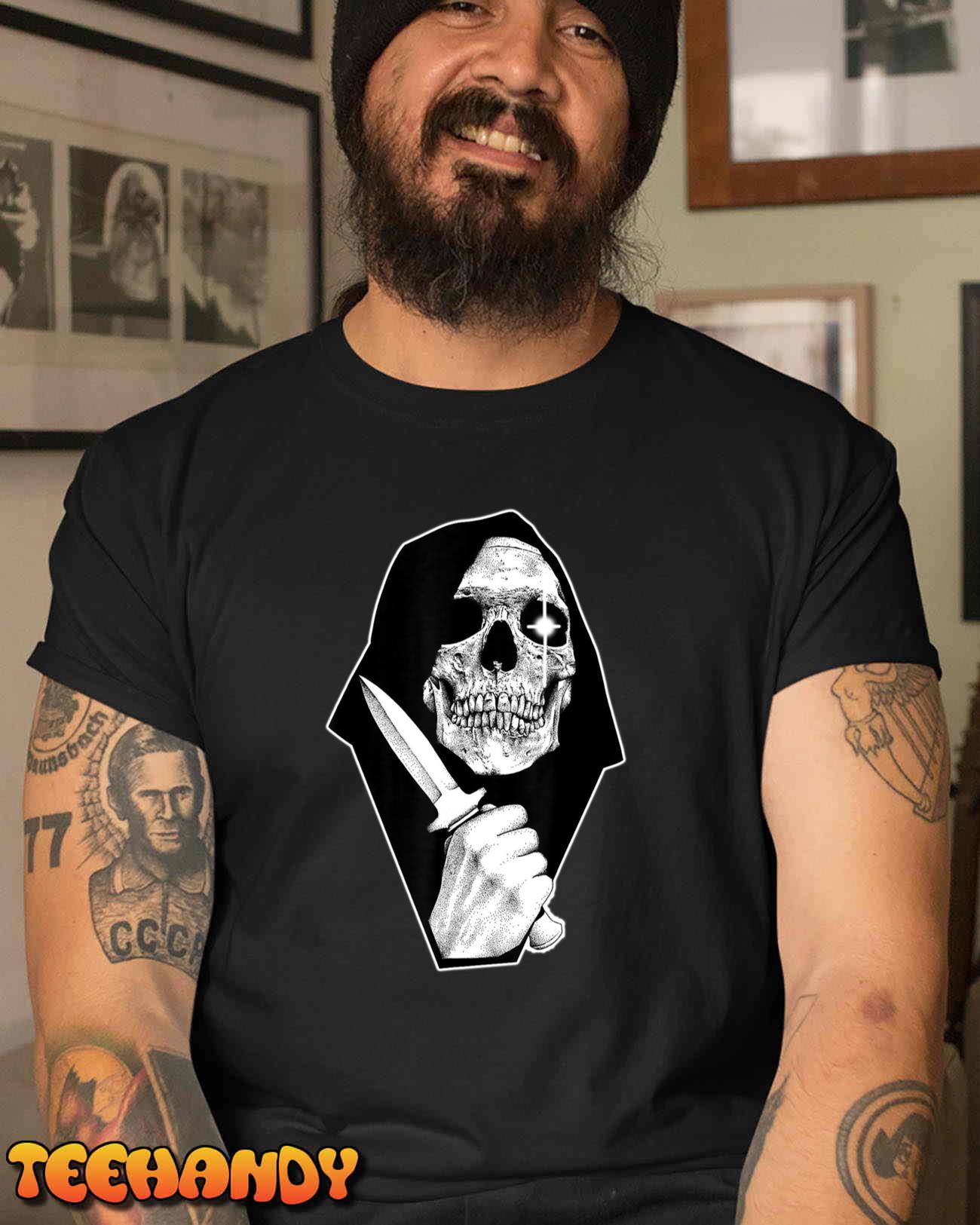 Reaper Death Knife Blackwork Tattoo Flash Unisex T-Shirt