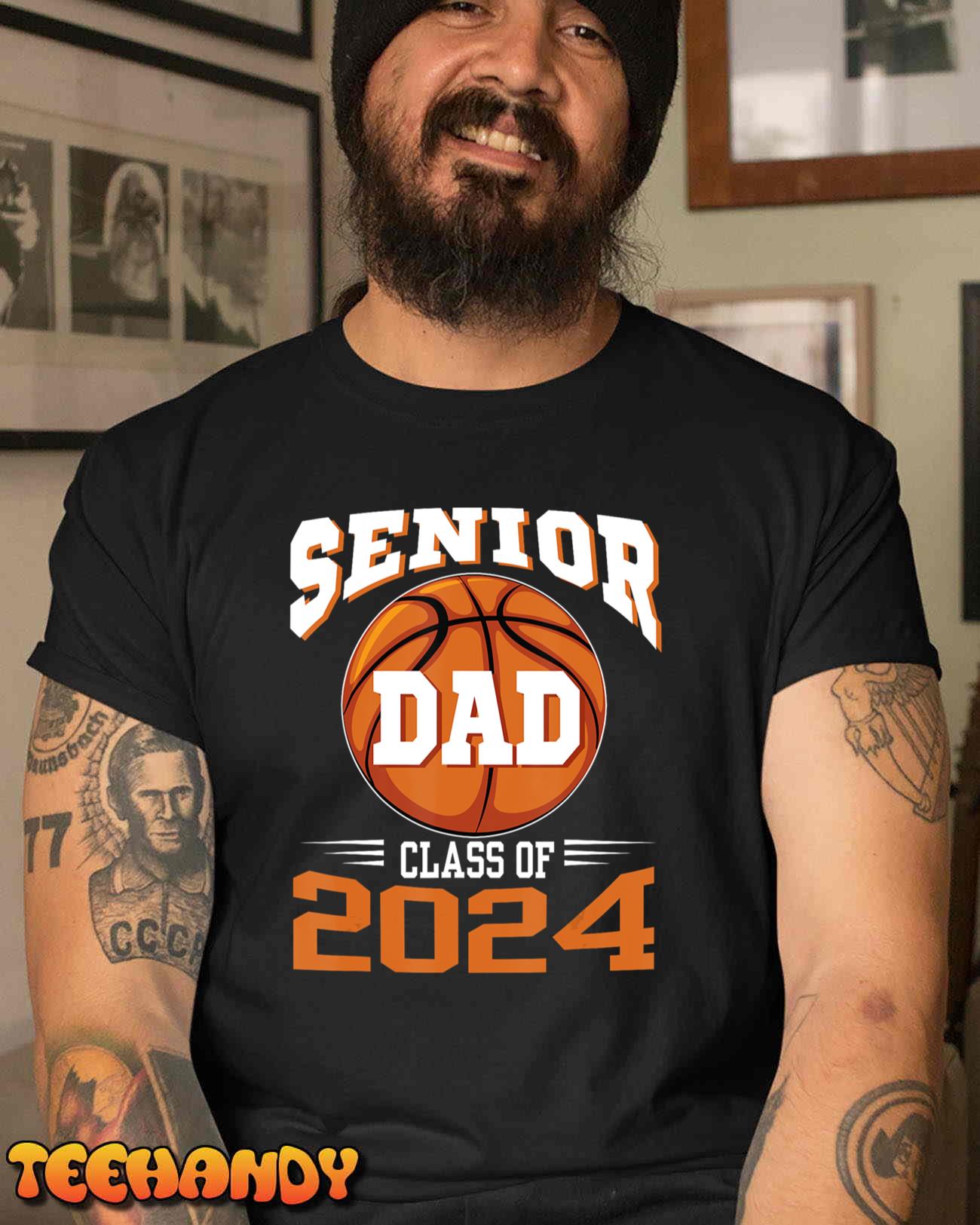 Senior Dad Class of 2024 Parent Basketball Graduation Unisex T-Shirt