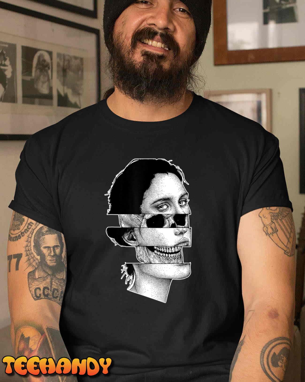 Skull Face Blackwork Unisex T-Shirt