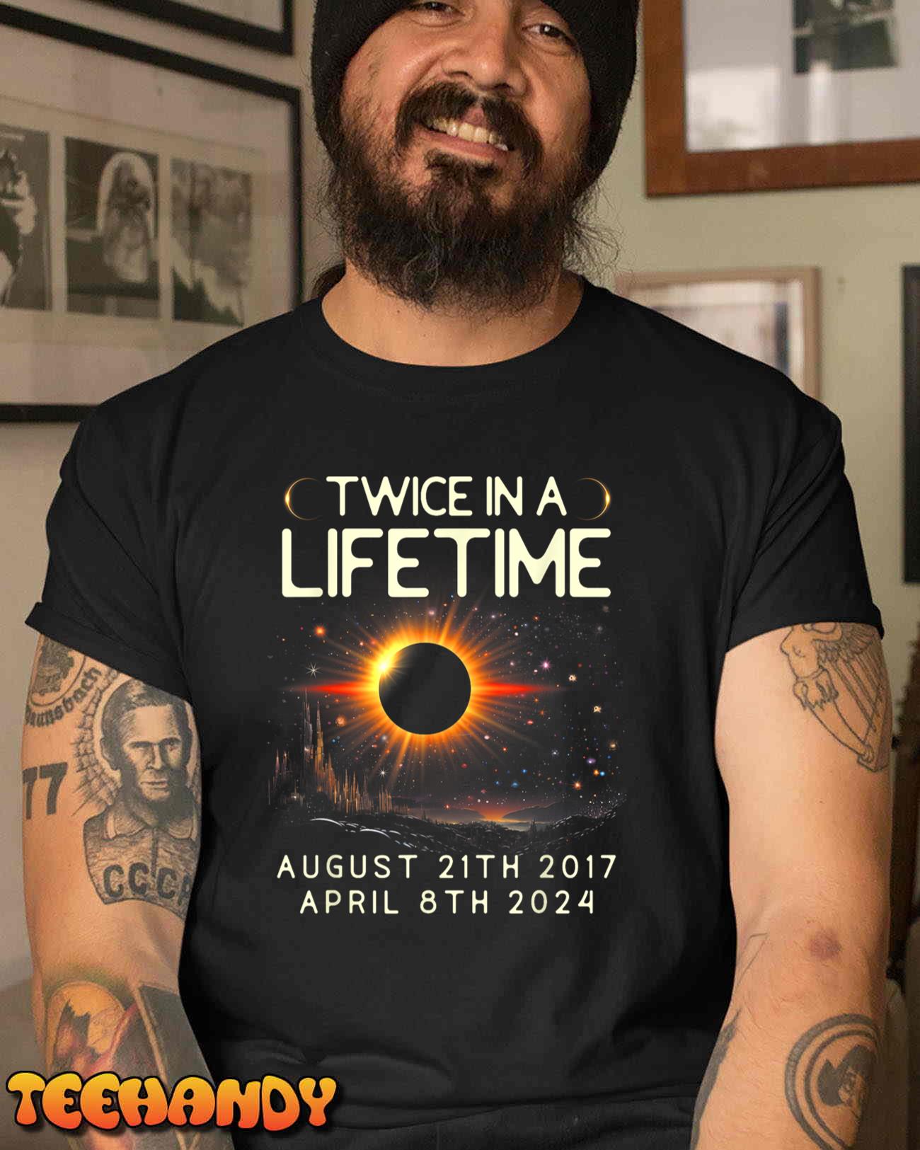 Solar Eclipse Astronomy Twice in Lifetime 2024 Solar Eclipse Unisex T-Shirt