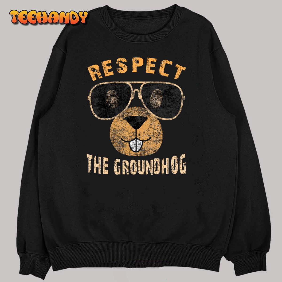 Vintage Retro Respect the Groundhog Holiday  Unisex T-Shirt