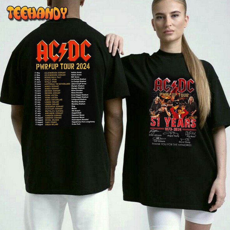 2 Sides Printed Rock Tour 2024 Tshirt Pwr Up World Tour Sweatshirt