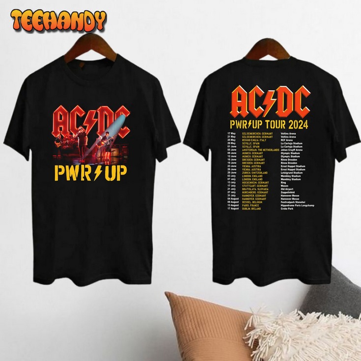 2024 ACDC Pwr Up World Tour Shirt, Rock Band ACDC Graphic Shirt