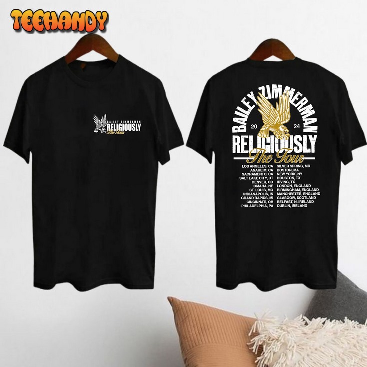 Bailey Zimmerman Fan Shirt, Bailey Zimmerman Religiously Tour 2024 T-Shirt