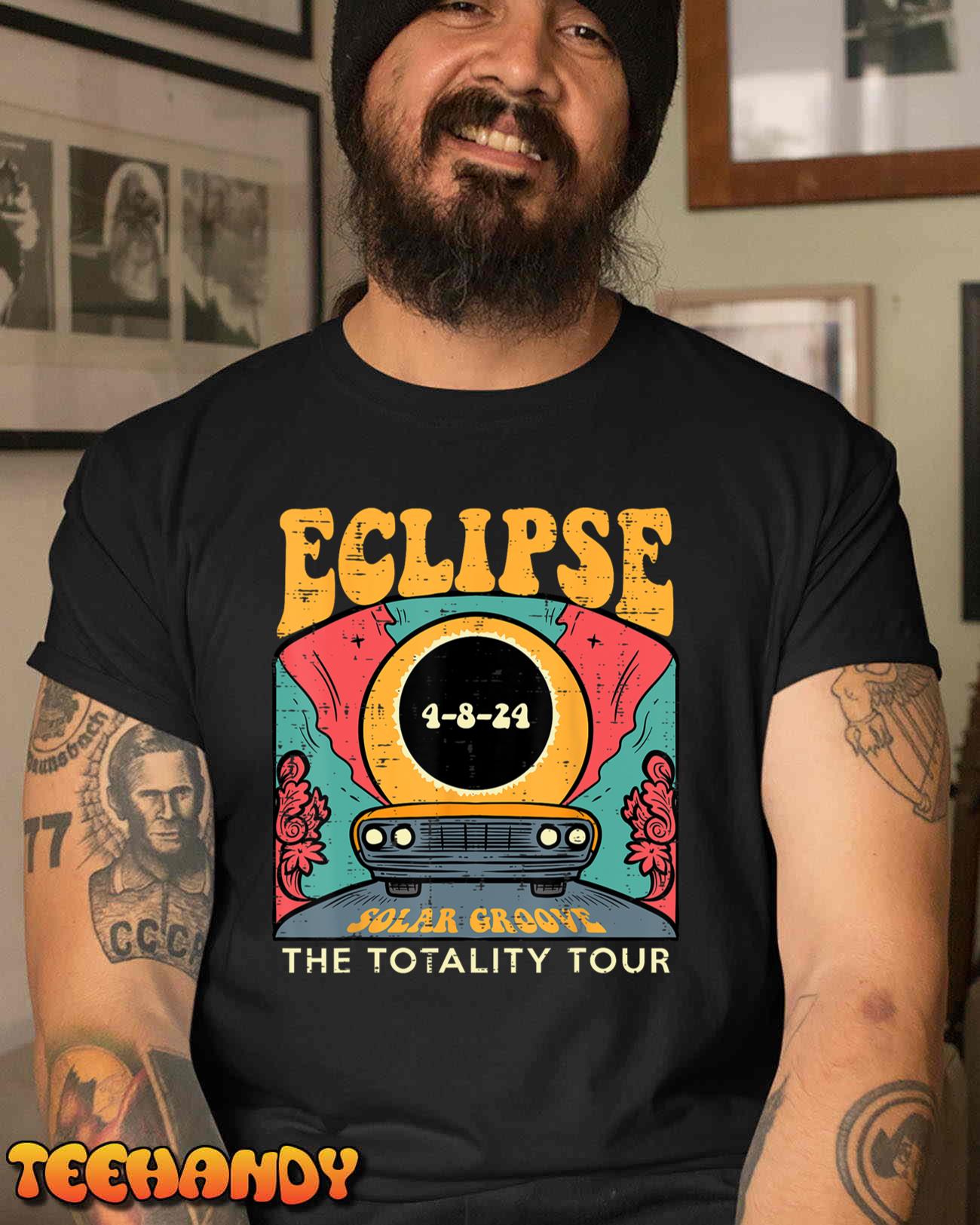 Eclipse Solar Groove Totality Tour Retro 4.8.24 Men Women T-Shirt