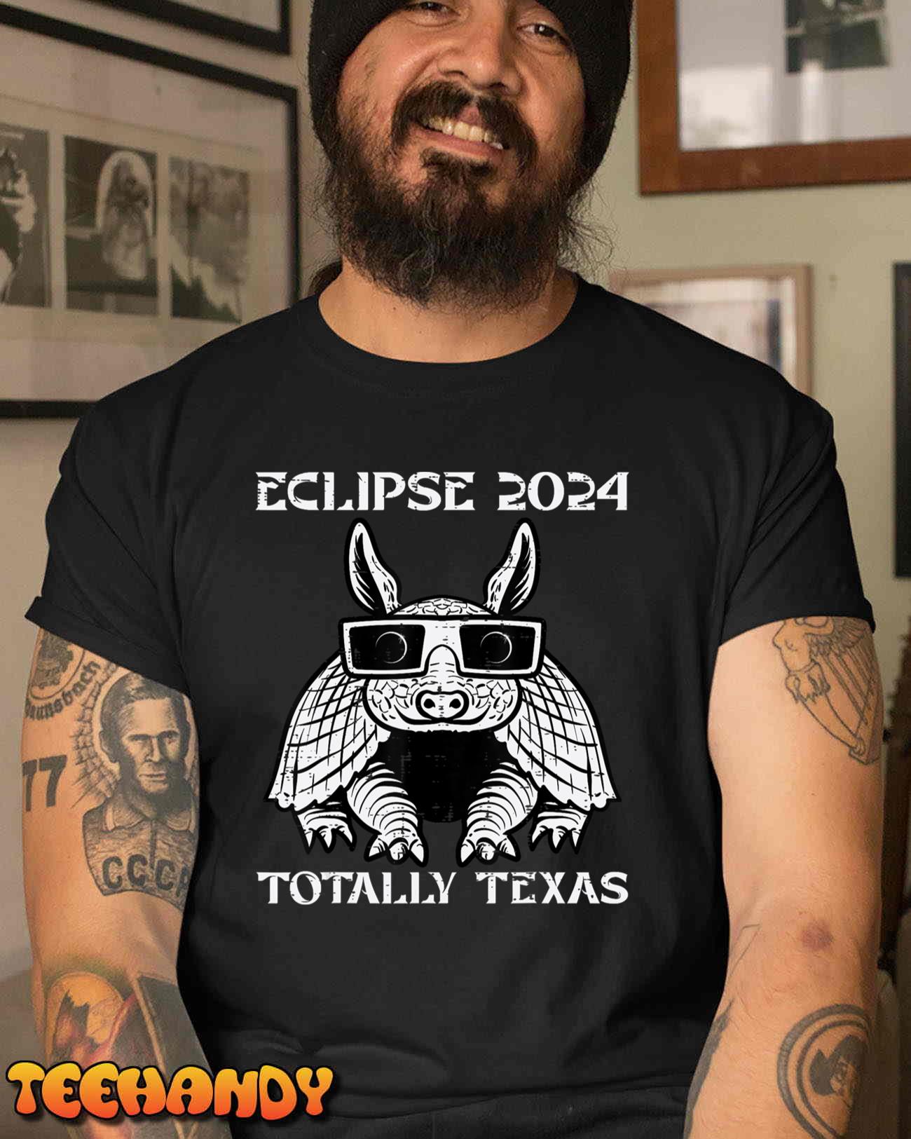 Solar Eclipse 2024 Totality Texas Armadillo Men Women Kids T-Shirt