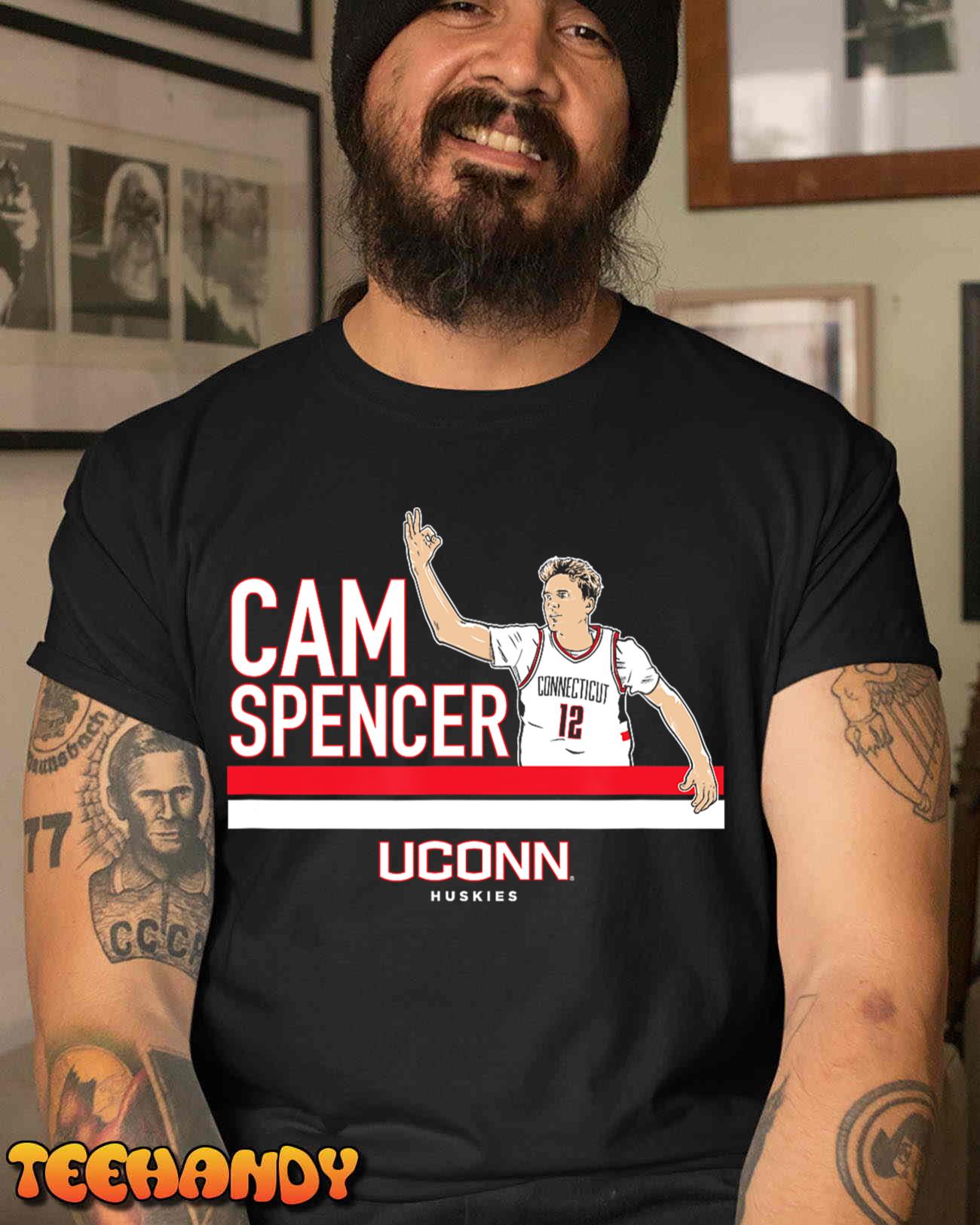 UConn Basketball Cam Spencer Signature Pose – Licensed NIL T-Shirt