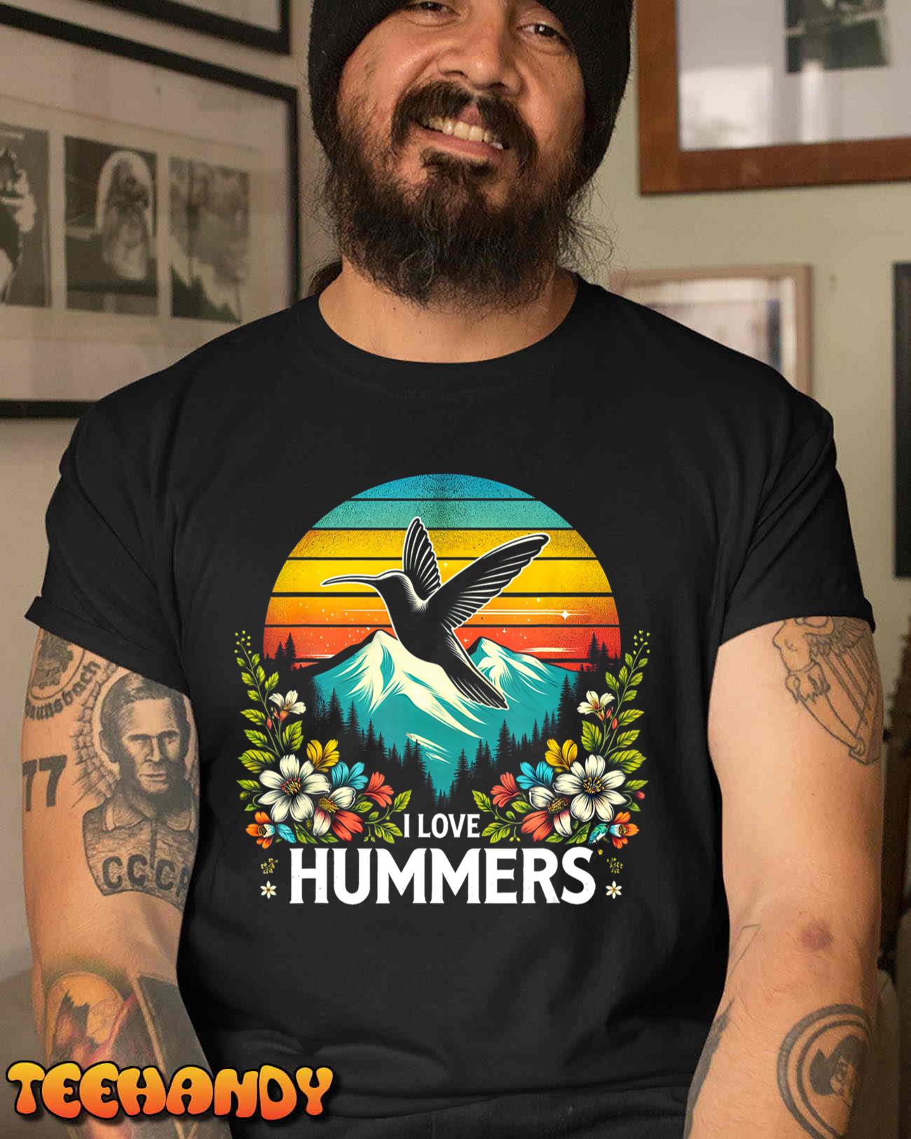 I Love Hummers Colibri Hummingbird Vintage Sunset T-Shirt