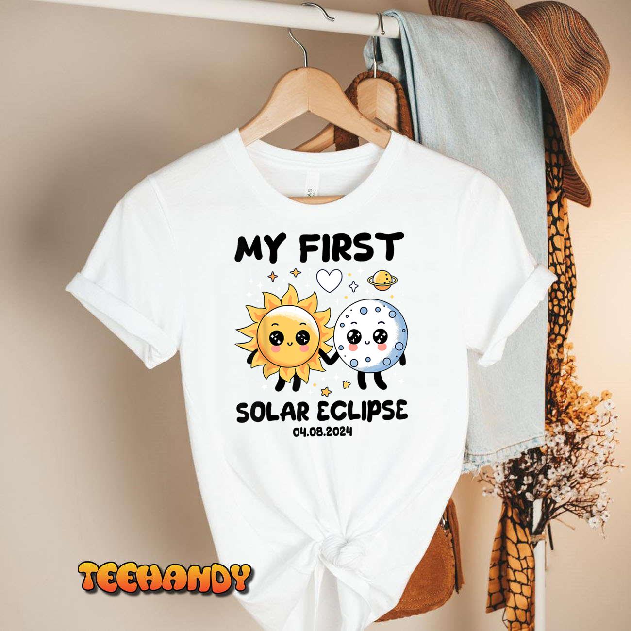 Kids My First Solar Eclipse Toddler Boys Girls April 8 2024 T-Shirt