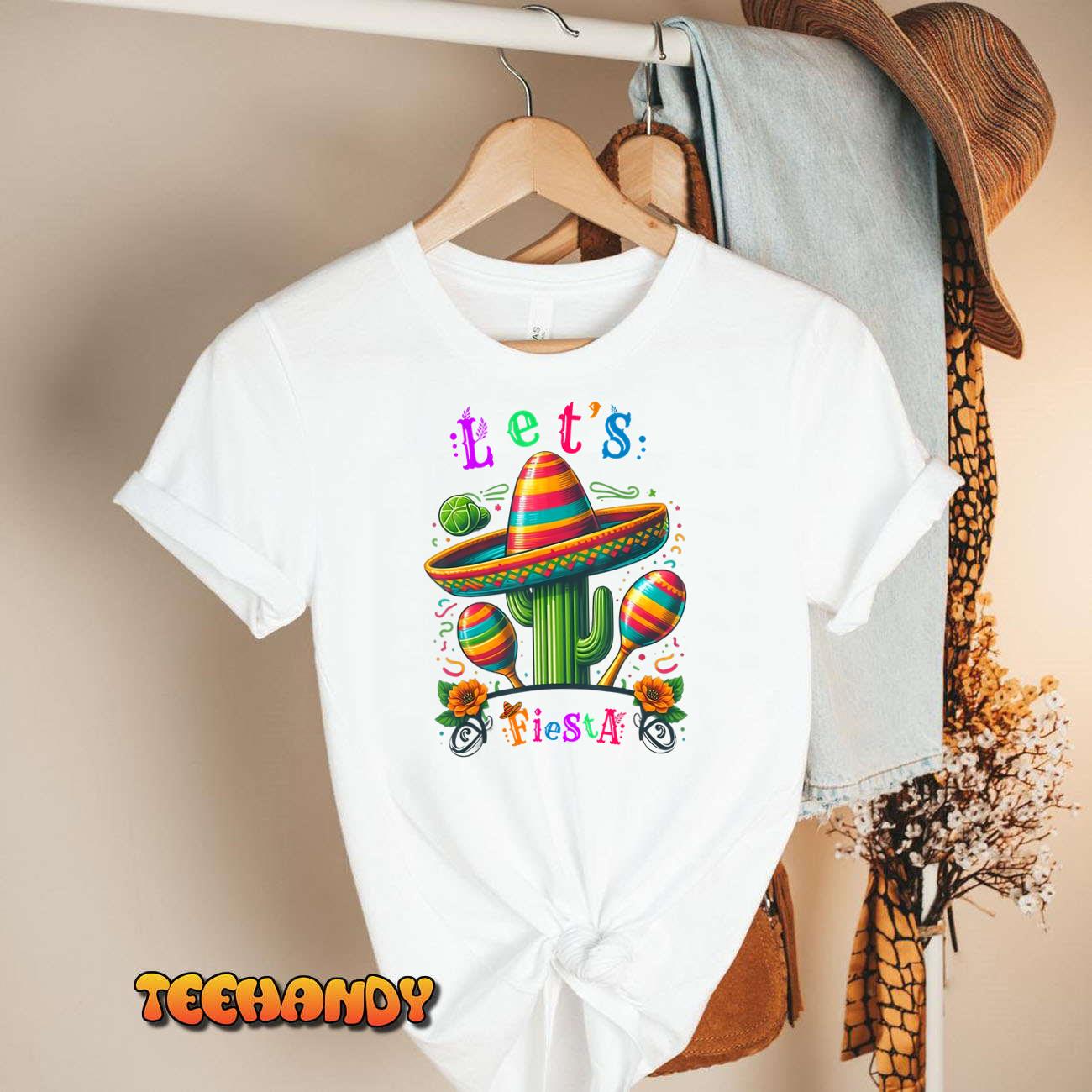 Let’s Fiesta Cactus Cinco De Mayo Men Women Boys Girls T-Shirt