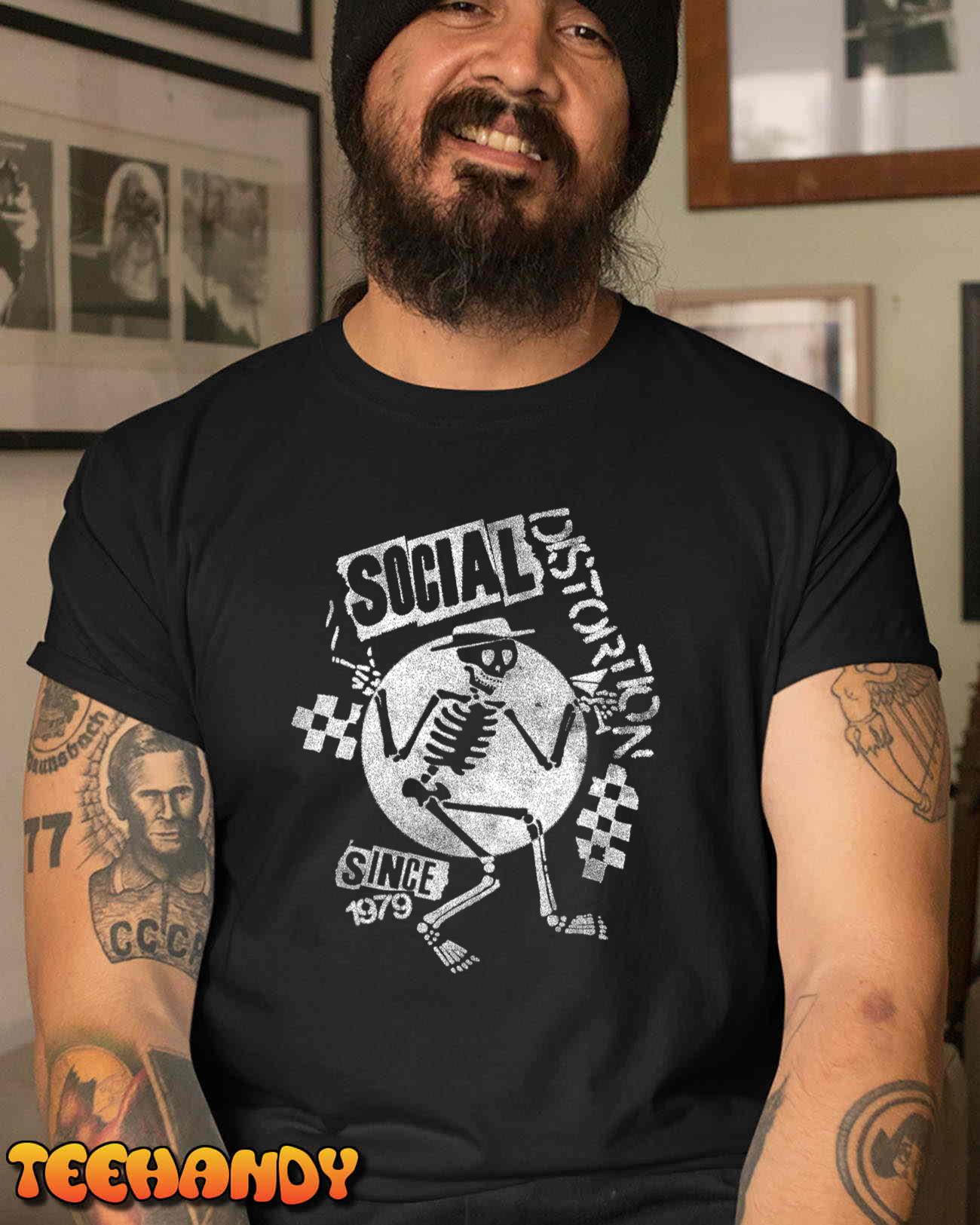 Official Social Distortion White Spray Skelly T-Shirt