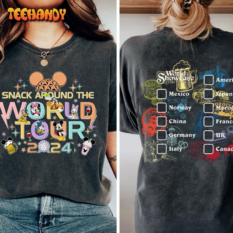 Snack Around The World Shirt, Mickey and Friends World Tour 2024 Shirt