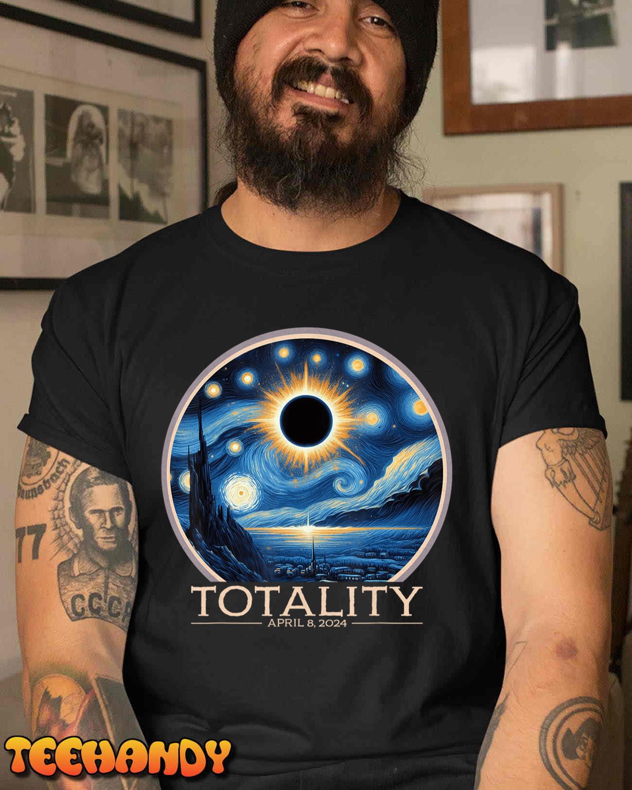 Totality April 8 2024 Astronomy Solar Eclipse Men Boys Girls T-Shirt