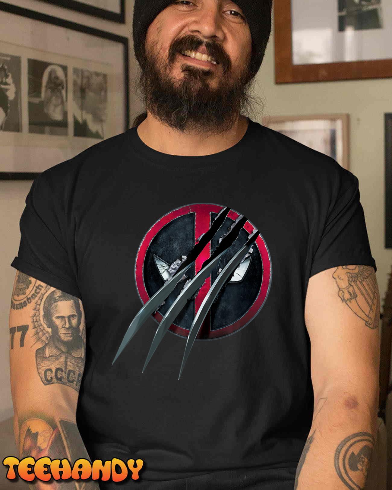 Marvel Studios Deadpool & Wolverine Slashed Icon with Claws T-Shirt