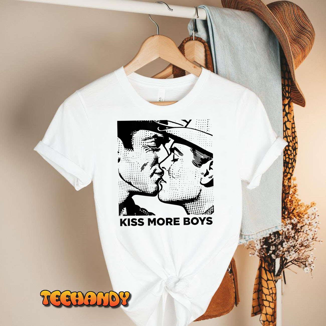 Kiss More Boys  Gay Cowboys Kissing for Gay Men Pride T-Shirt